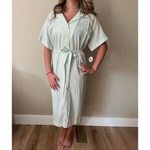 BNWT 1950s Deadstock Vintage Lightweight Tulip Print Cotton Shirt Dress sz 28.5